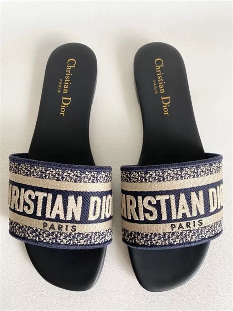 dior dway slide deep blue|dior dway slides review.